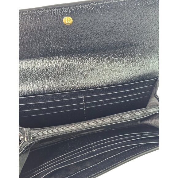 GUCCI Calfskin Web Ophidia Continental Wallet Black Striped Flap Leather GG Bag - Picture 12 of 16